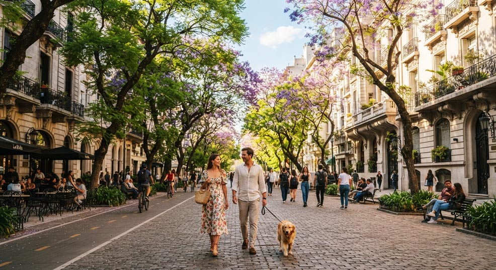 La primavera porteña regala tardes luminosas para recorrer los bulevares de Recoleta y Palermo.