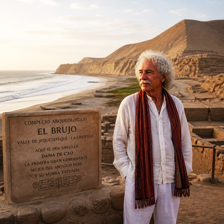 El Brujo, junto al mar, donde se descubrió la momia tatuada de la primera gran gobernante mujer del antiguo Perú
