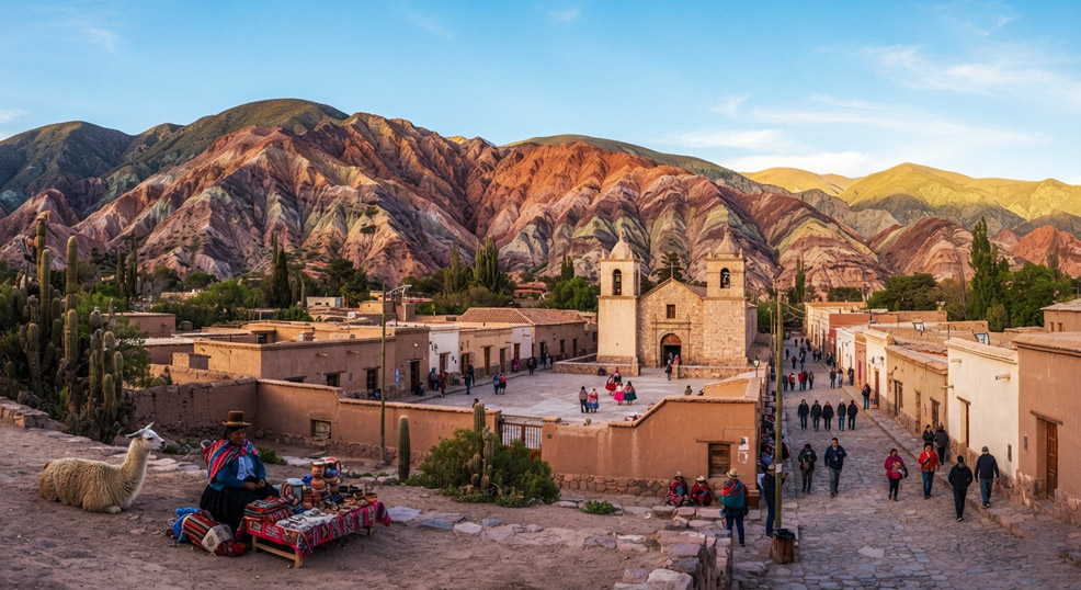 El Noroeste Argentino: montañas de minerales multicolores, pueblos coloniales de adobe y cultura andina viva
