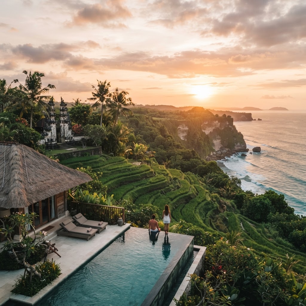 Bali Majestuoso: Templos, Arrozales y Océano