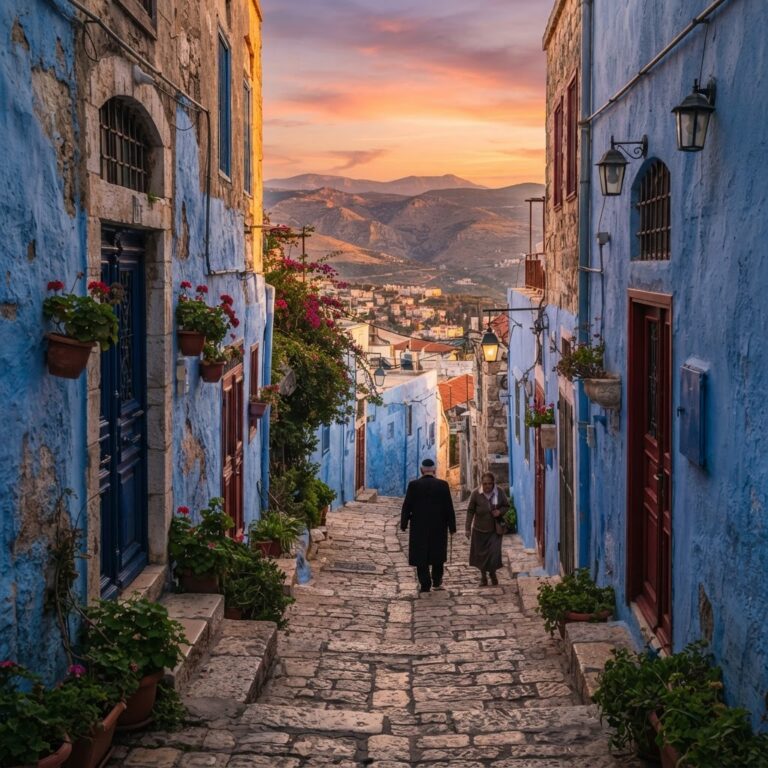 Llegada a la ciudad azul