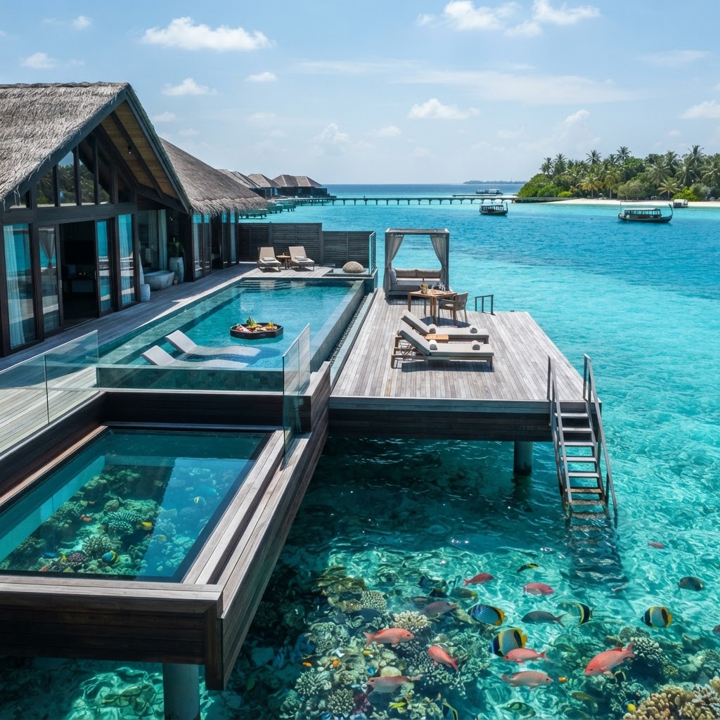 Villa overwater en Maldivas