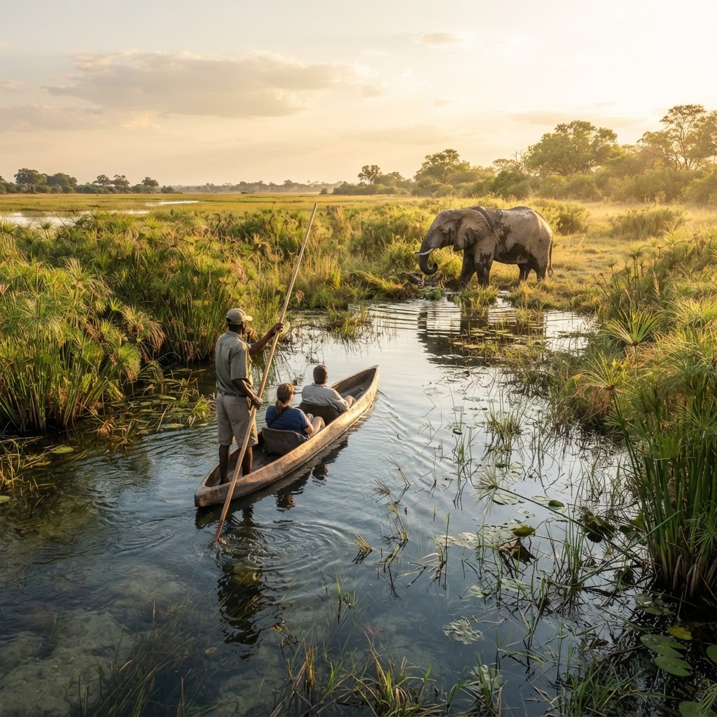 Mokoro en el delta del Okavango