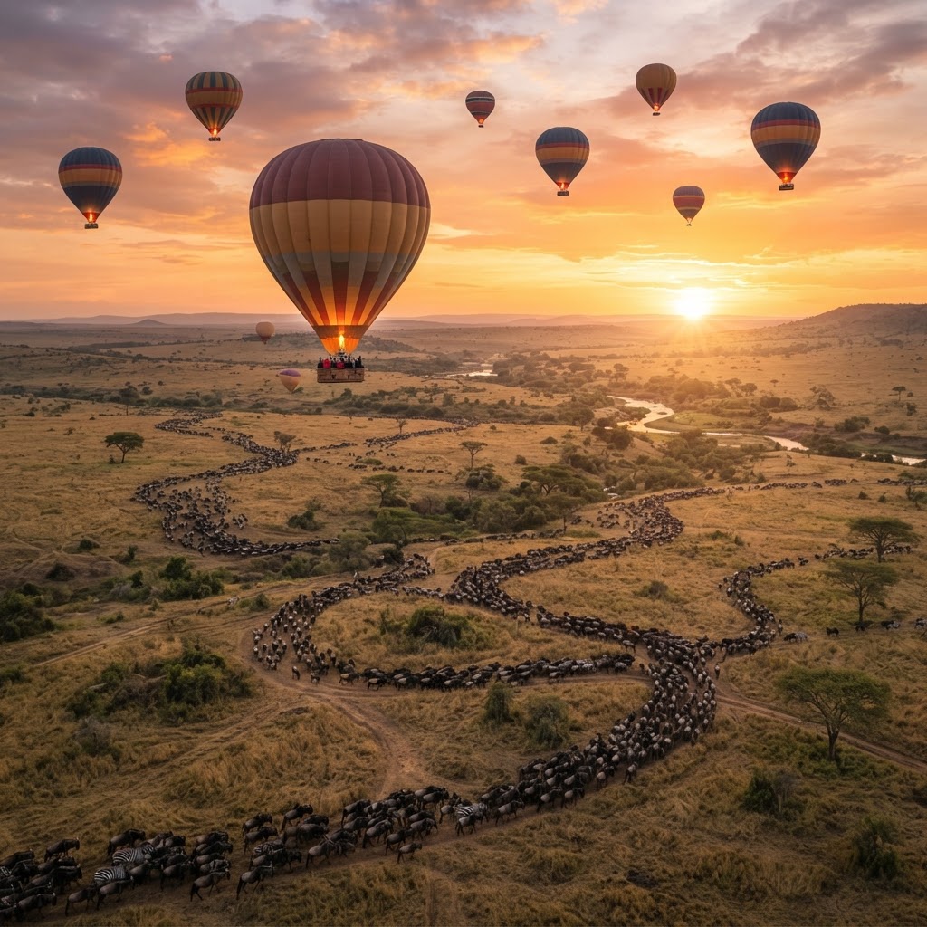 Globo sobre el Serengeti